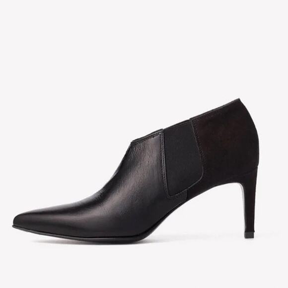 Rag & Bone Beha Black Leather Suede Chelsea Booties Size 37.5 - Picture 1 of 10